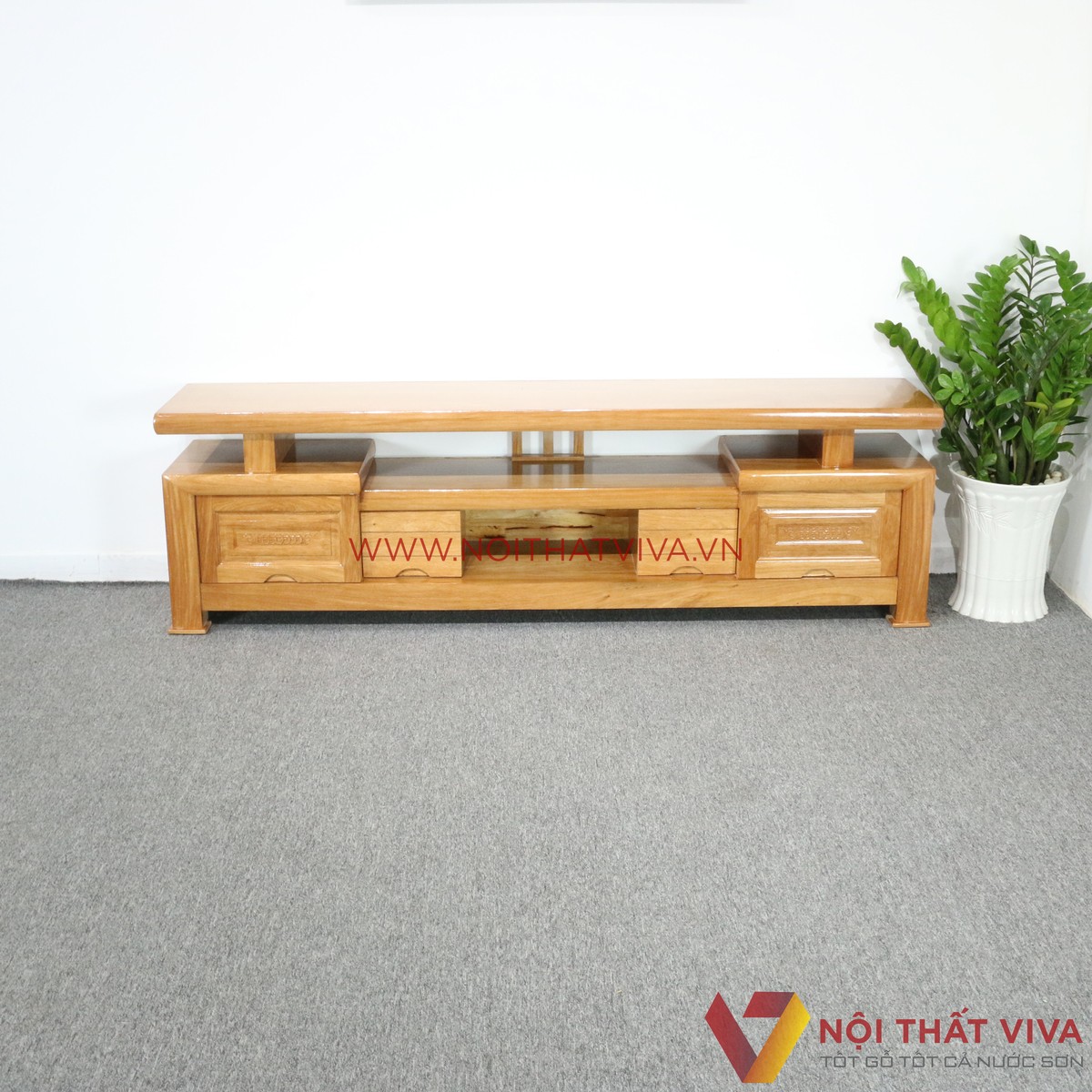 Kệ Tivi Gỗ Đinh Hương 4 Hộc Kéo Đẹp Giá Rẻ