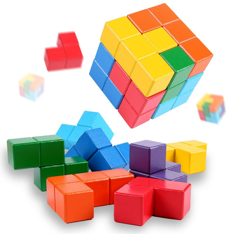 ĐỒ CHƠI GỖ - Bộ Đồ Chơi Xếp Rubik 7 Màu Winwintoys 60132 - Kích Thích Trí Não, Tạo Cho Bé Sự Khéo Léo Nhanh Nhạy