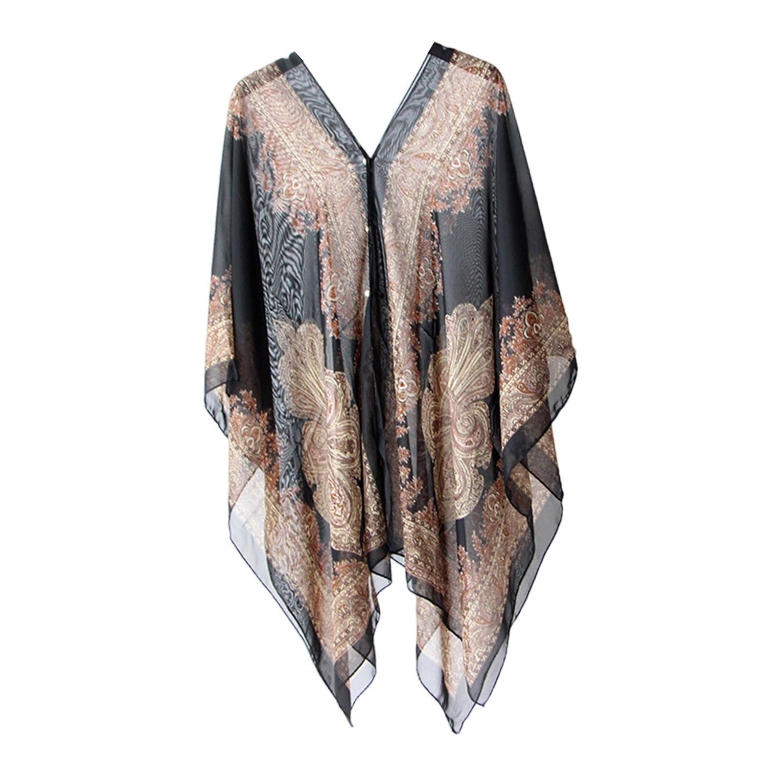 Women Beach Chiffon Chiffon Cover up Top Sleeveless Open Front Soft Loose Shawl Women Chiffon Shawl Wrap for Wedding Evening Summer Cycling