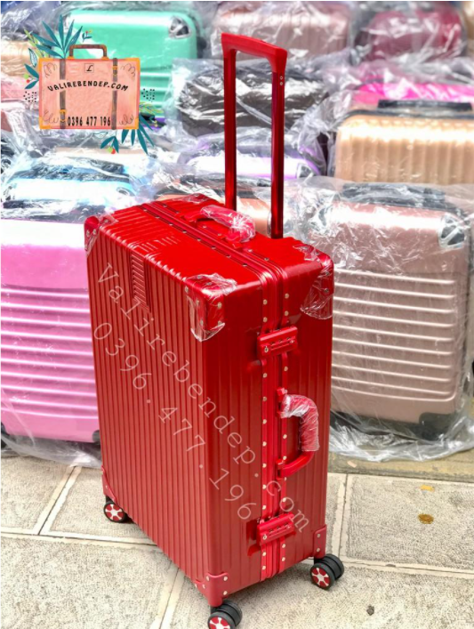 (Tặng áo bao trùm)Vali kéo du lịch RIMOWA khung nhôm khóa sập TSA chống trộm, chống bể vỡ size 24 hành lý ký gửi