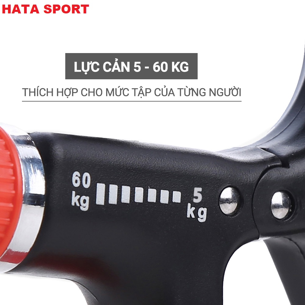 Kìm bóp tập cơ tay Hata Sport HT01E điều chỉnh lực 5kg đến 60kg chắc chắn