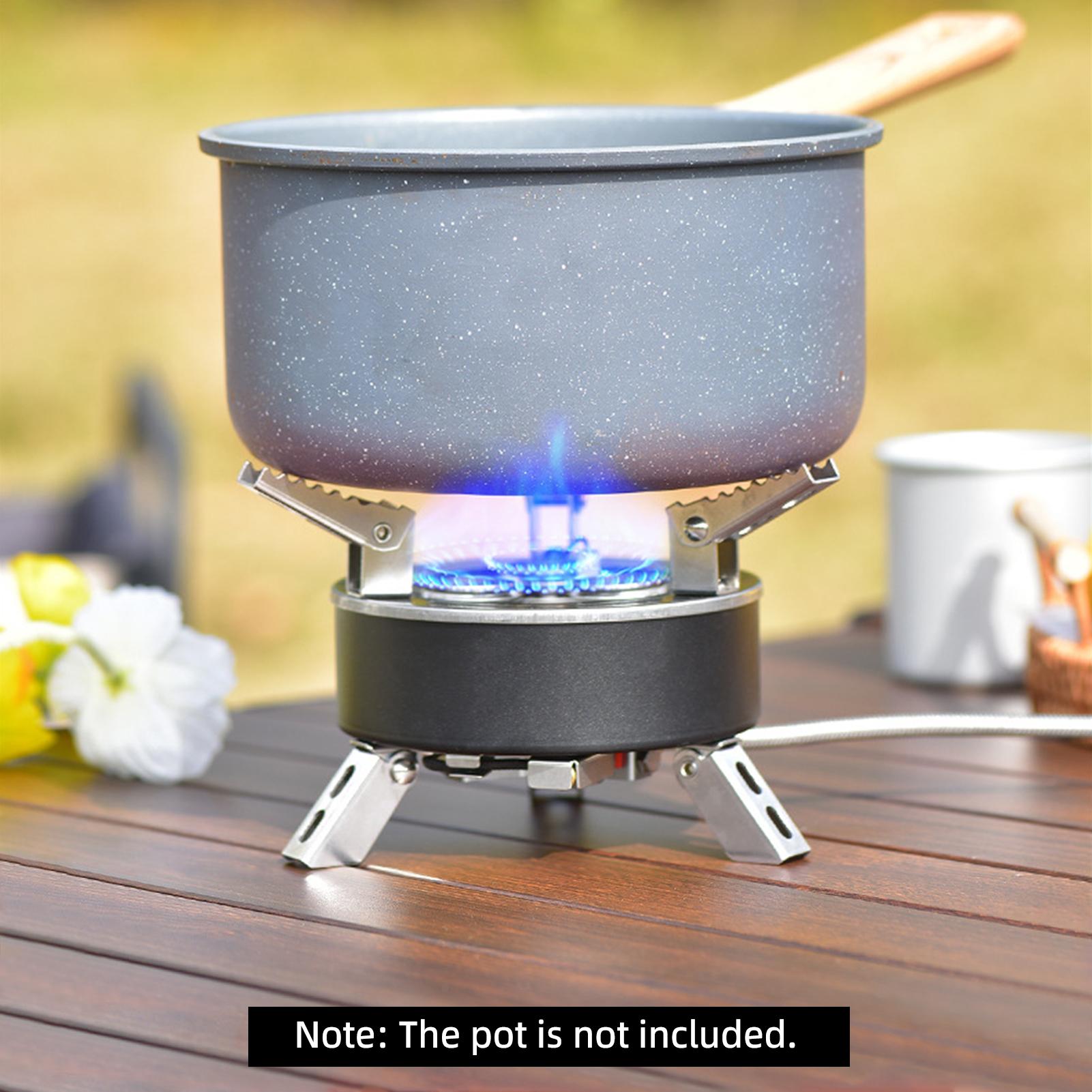 6800W Camping Gas Stove Folding 3 Burners Piezo Ignition Backpacking Stove Outdoor Cooking Stove Furnace for Camping Hiking Picnic Emergency