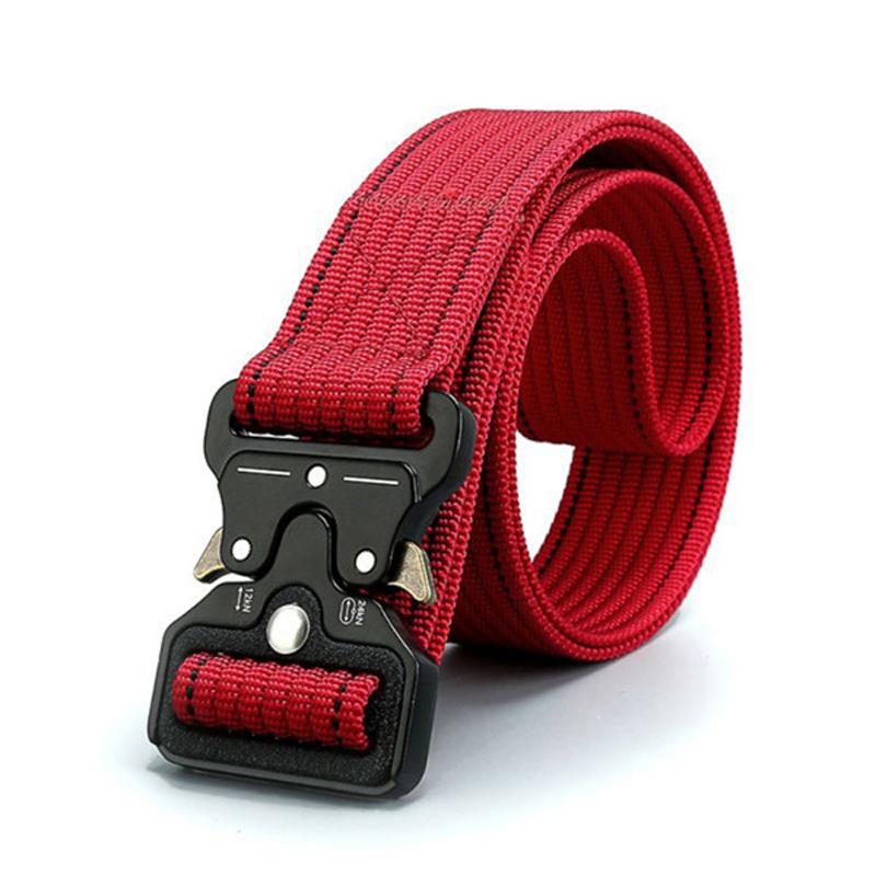 Chiến Thuật Đai Quân Đội Quân Sự Khóa Kim Loại Nặng Đai Nylon Săn Bắn Ngoài Trời Huấn Luyện Phụ Kiện Dây Đeo Thắt Lưng Đỏ Cam Xanh Dương Color: Orange-1