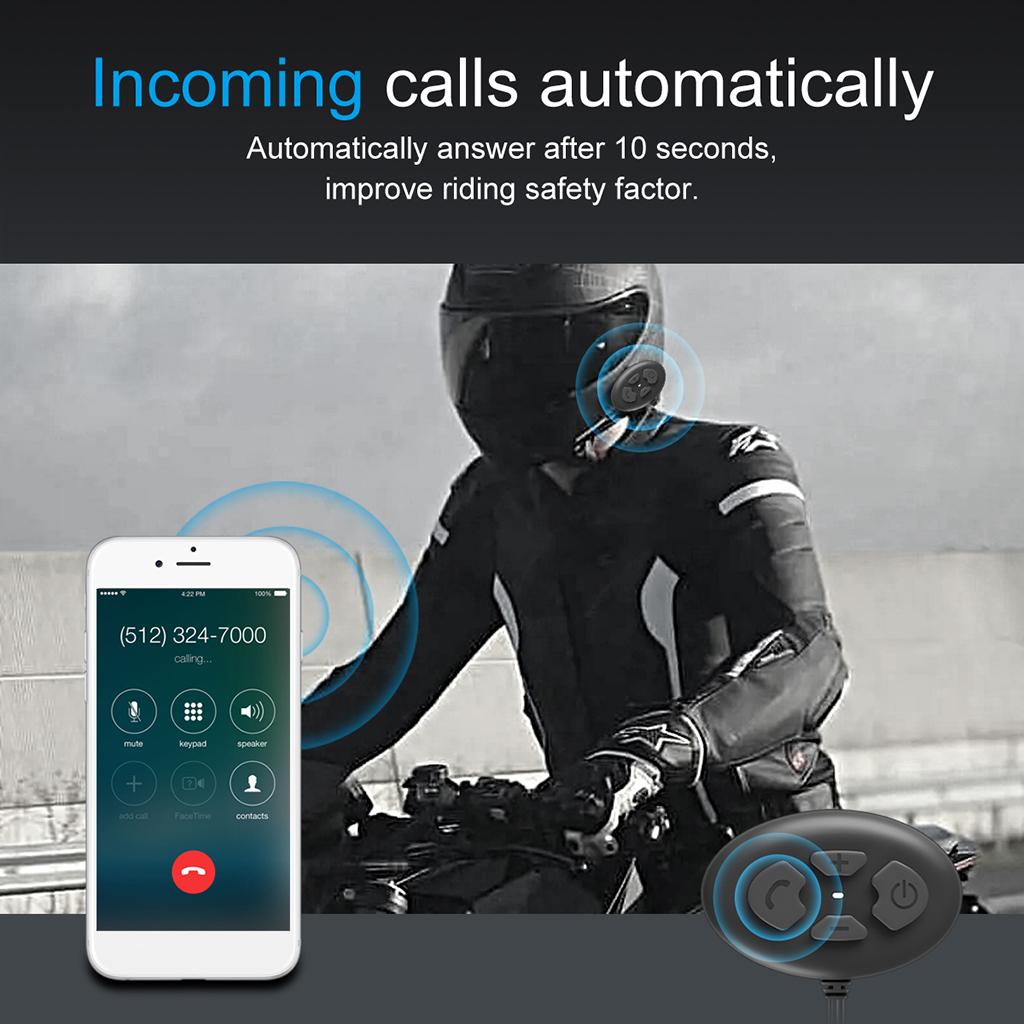 DK12 Motorcycle Helmet Headset Intercom Speaker Headphone w/Mic Bluetooth 5.0