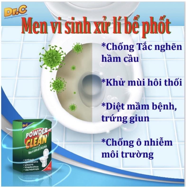 Men vi sinh khử mùi toilet bồn cầu chống mùi hôi cống bể phốt men vi sinh khử mùi drc 400gam