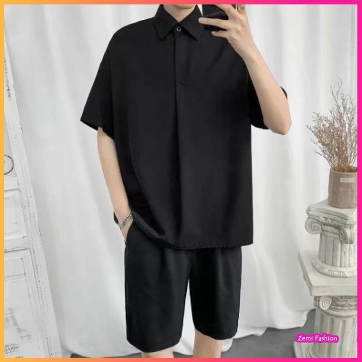 Áo Sơ Mi Nam Polo Hàn Quốc Màu Đen