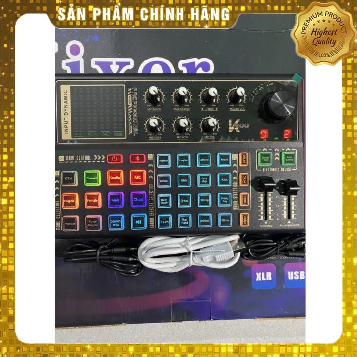 Sound Card Livestream K300 Thu âm, Karaoke Livestream FB, Bigo live hỗ trợ tốt các dòng mic 5v