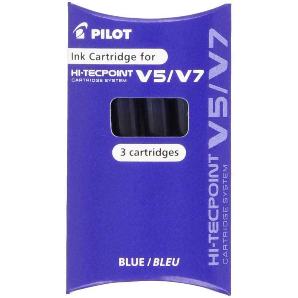 Hộp 3 Ruột Bút Mực Nước Pilot Hi-Tech Cartridge System V5/V7 BXS-LC-L-S3 - Màu Xanh