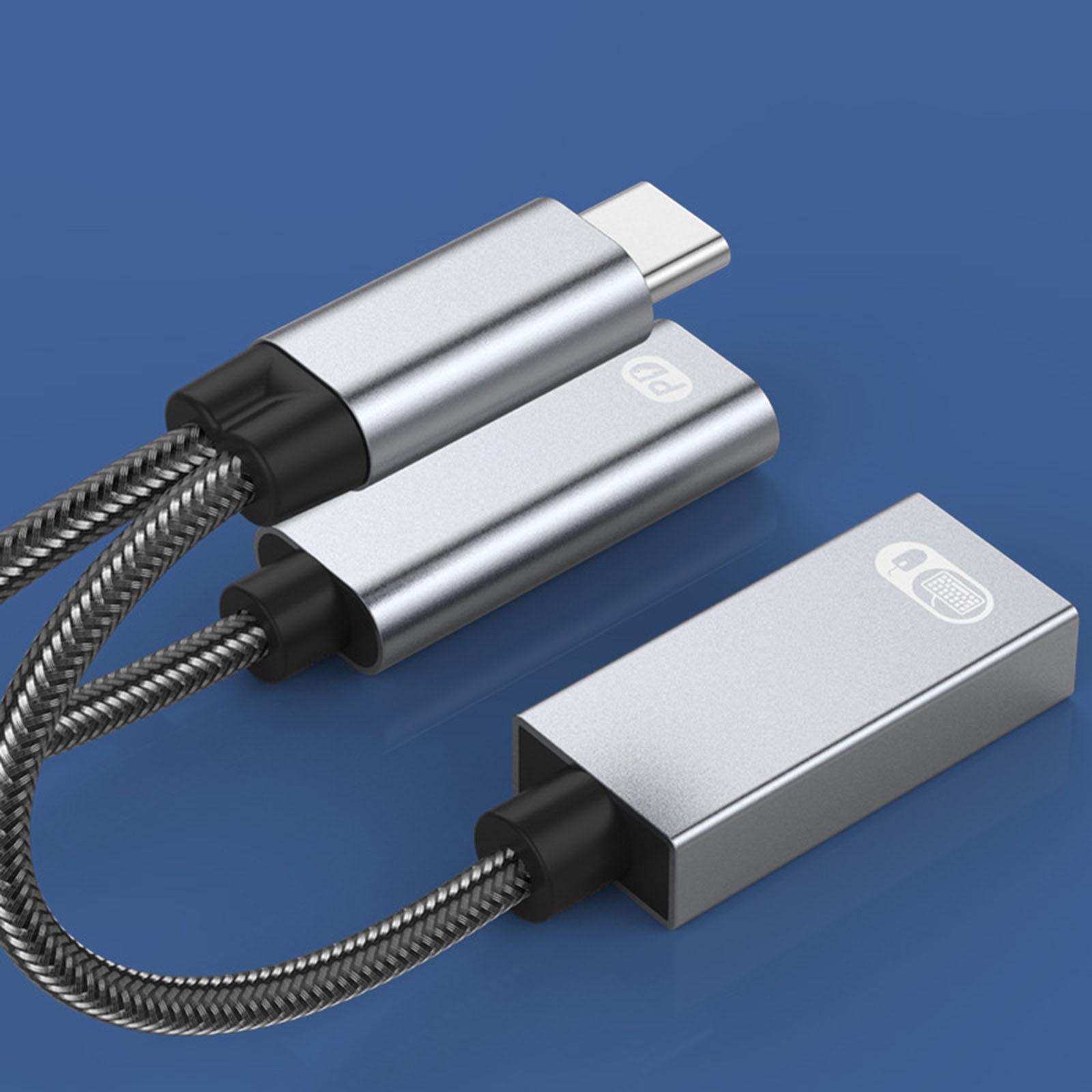 USB C OTG Adapter with Fast Charging PD 60W 2 in 1 Usb-C Splitter for Smartphone