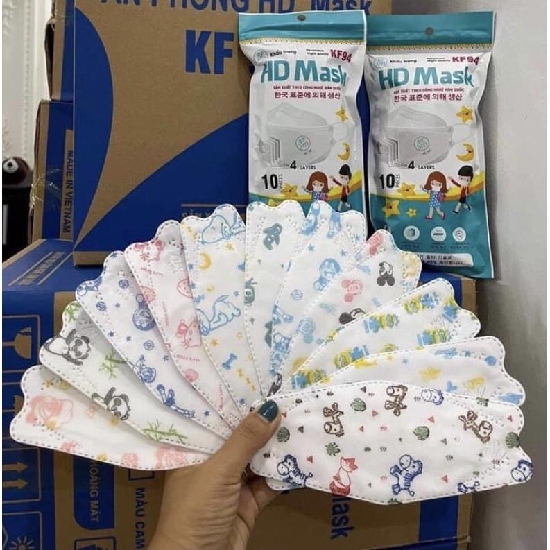 KHẨU TRANG KF94 TRẺ EM IN HÌNH DỄ THƯƠNG