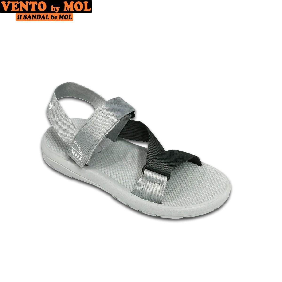 Giày sandal unisex nam nữ quai chéo vải dù đế mõng Slim có quai hậu cố định hiệu MOL mang đi học du lịch MS1166R