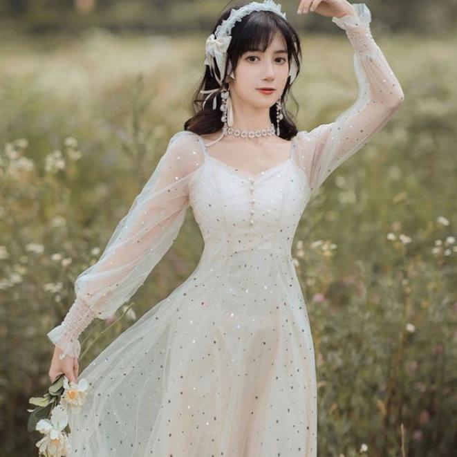 Đầm công chúa đính kim tuyến cổ tích