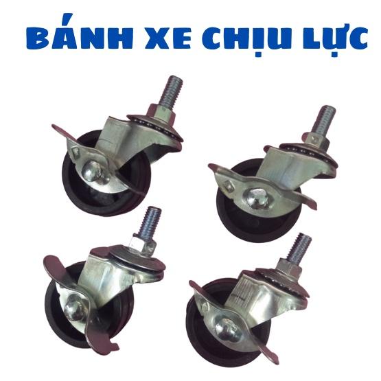 Combo 4 Bánh xe đẩy chịu lực có khoá Chi An -Bước zen 6/8mm x 1.25 đường kính 40mm chạy êm, bền chắc bảo hành 2 năm