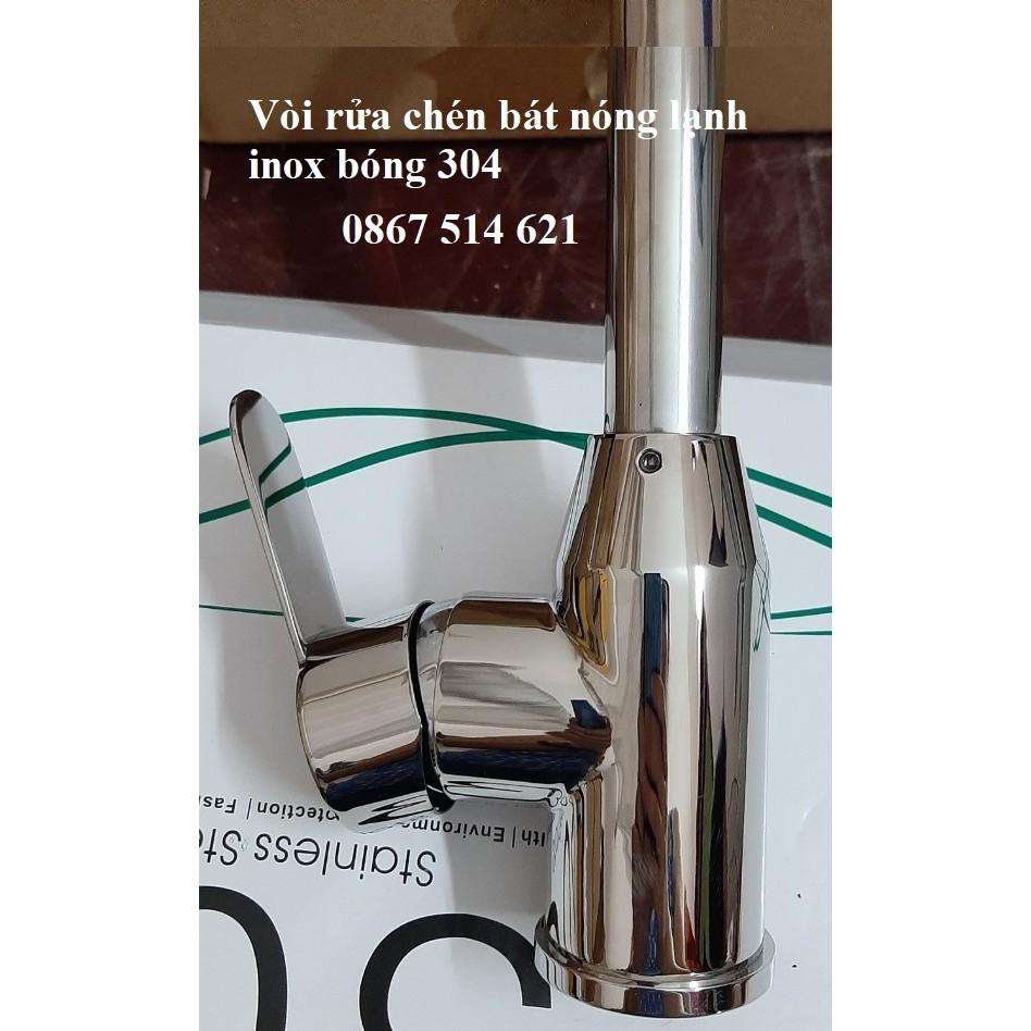 Vòi rửa chén bát nóng lạnh inox bóng 304 - Kmisu thiết bị vệ sinh