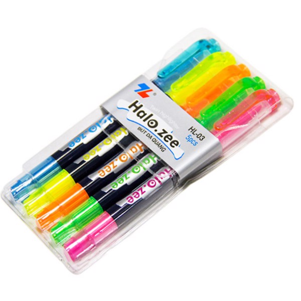 Vỉ 5 Bút Dạ Quang Thiên Long HL03 TL