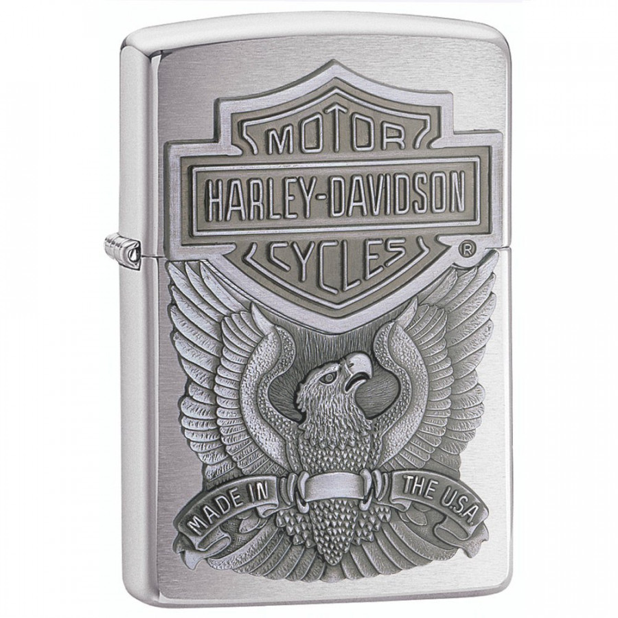 Bật Lửa Zippo Made in the USA Emblem Brushed Chrome 200HD.H284