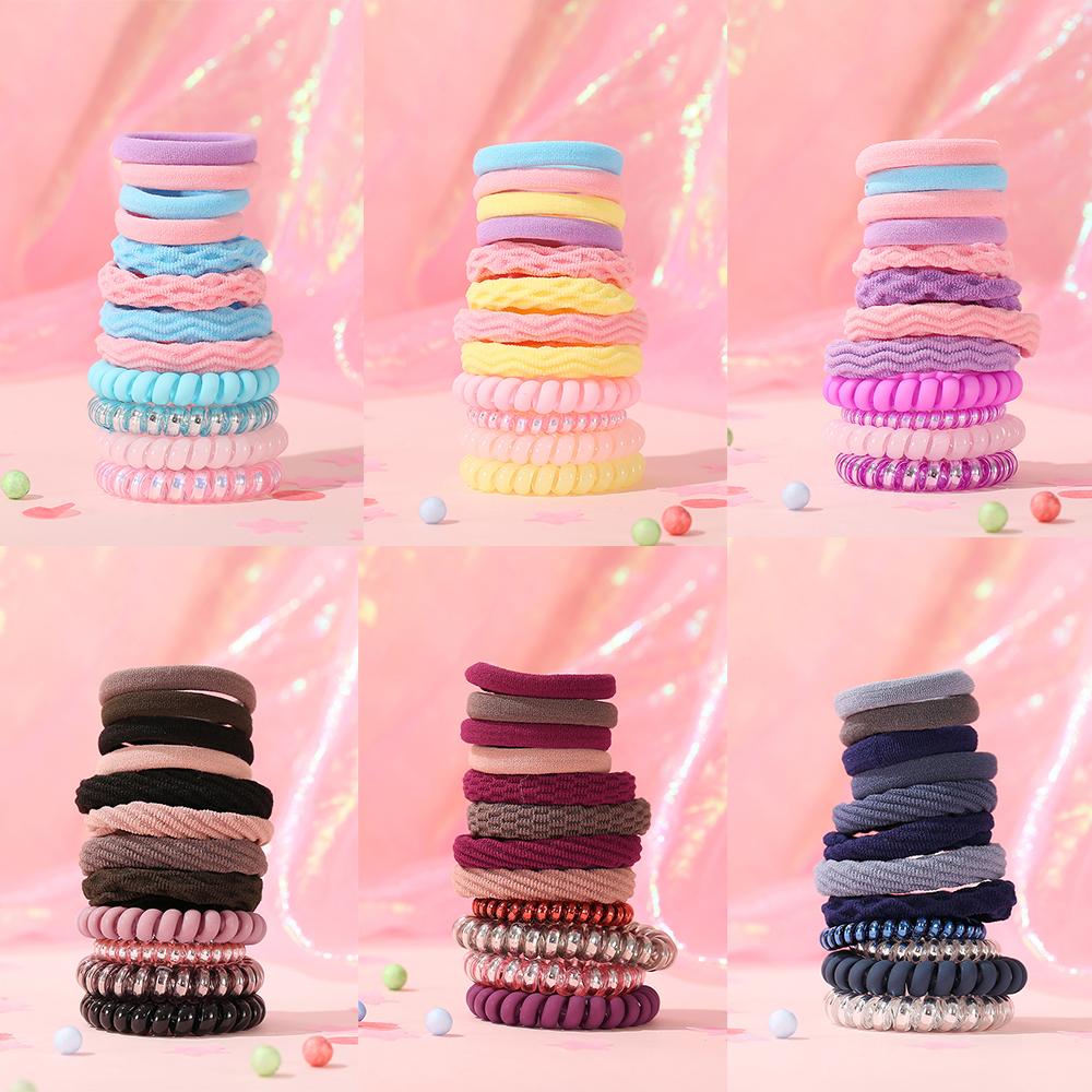 Ifyou Korean Fashion Colorful Hair Tie Simple Temperament Plastic Elastic Rubber Band Women Hair Accessories Gift