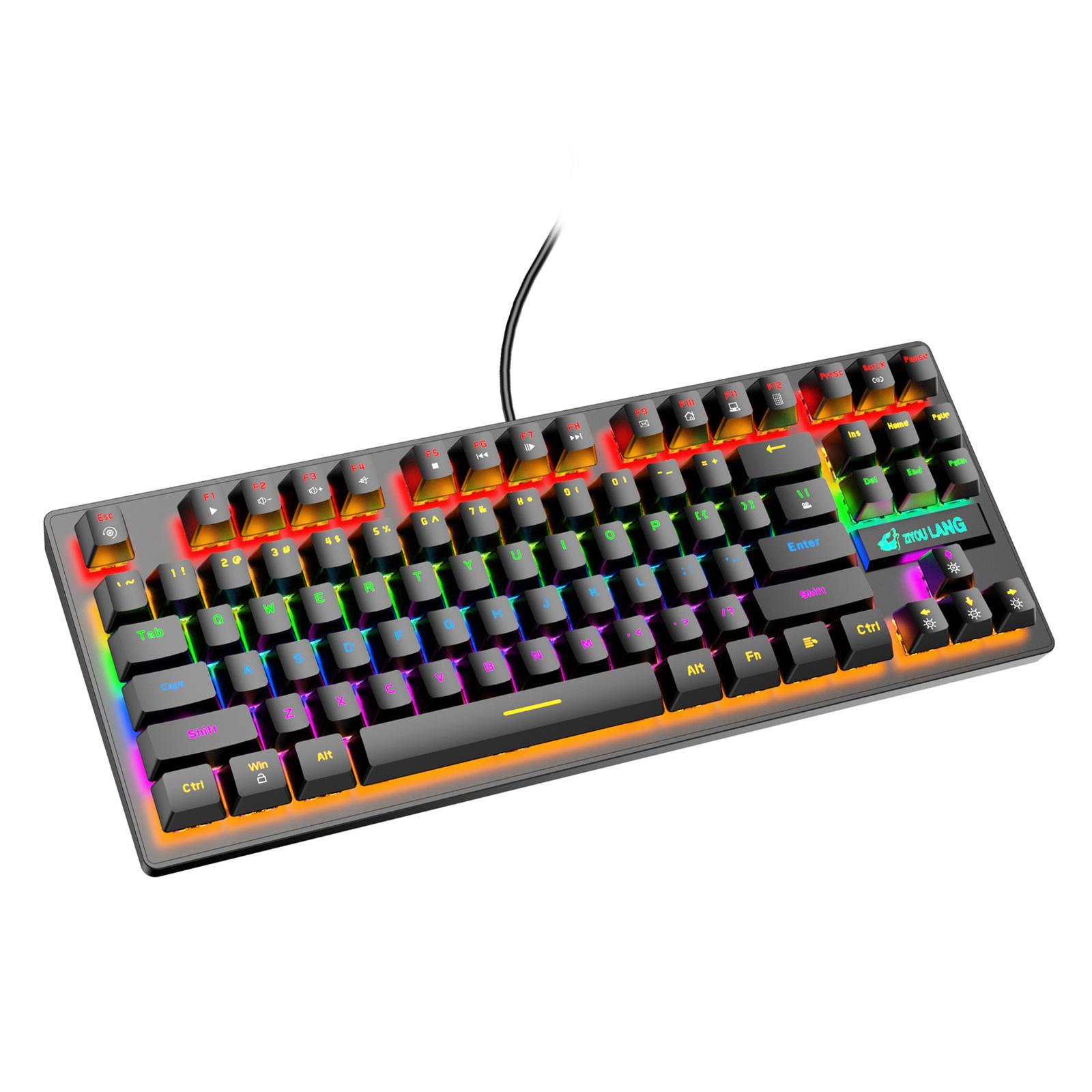 HILABEE Wired USB Mechanical Gaming Keyboard Detachable Panel Rainbow Backlit