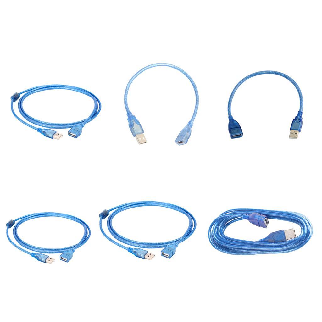High Speed USB 2.0 Extension Cable Transparent Male To Female Cord