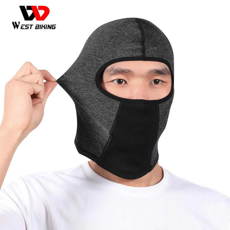 Tây đạp xe mùa đông Balaclava Cycling Cycling Map Windproof Sport Face Vỏ khăn quàng cổ Mũ xe trượt tuyết ngoài trời Color: Long Grey-Hole