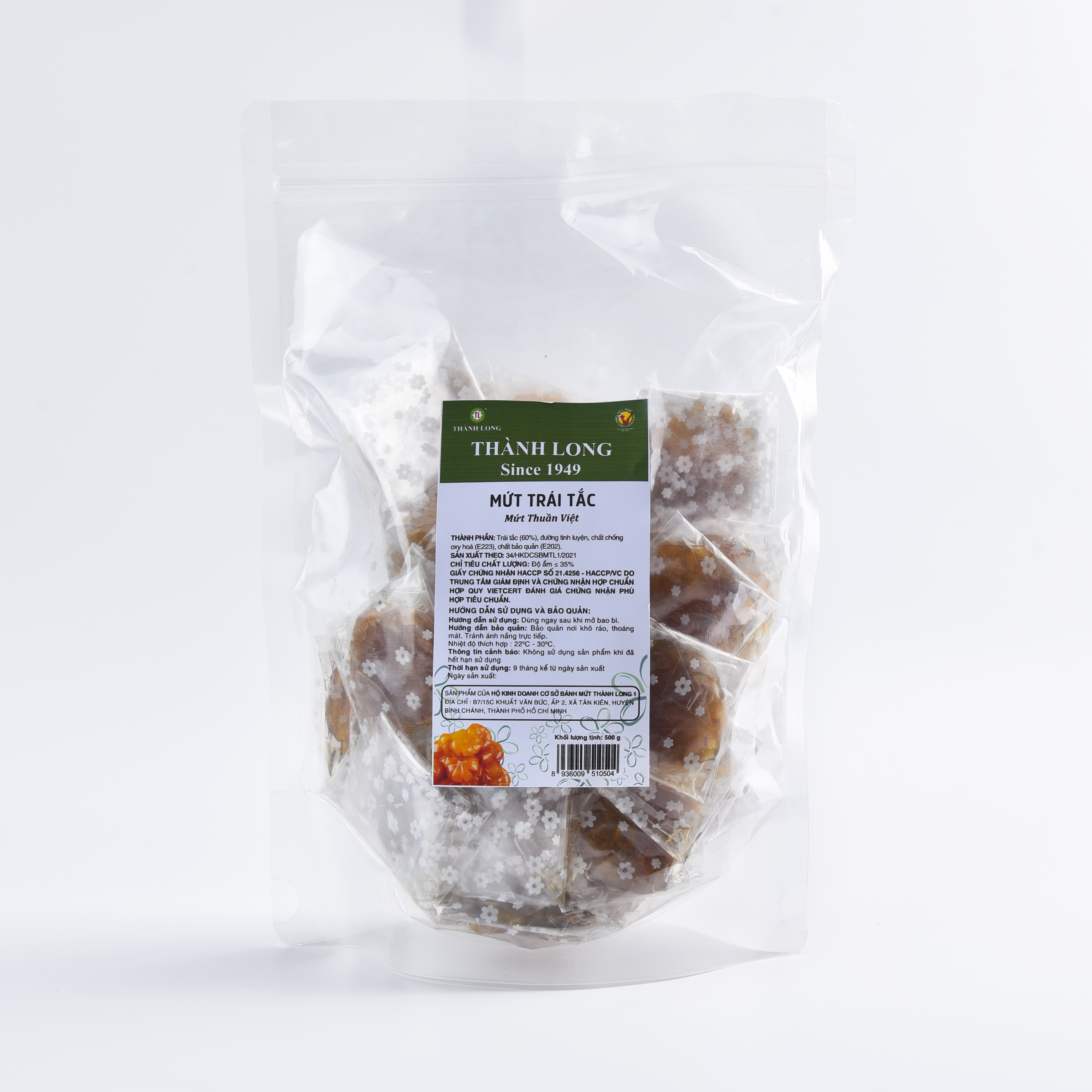 MỨT TRÁI TẮC THÀNH LONG 500G