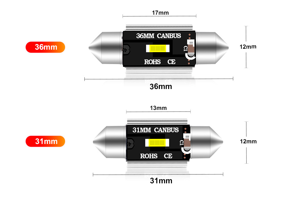 Bóng LED trần xe hơi chip CSP 1860 festoon Canbus F1860-1