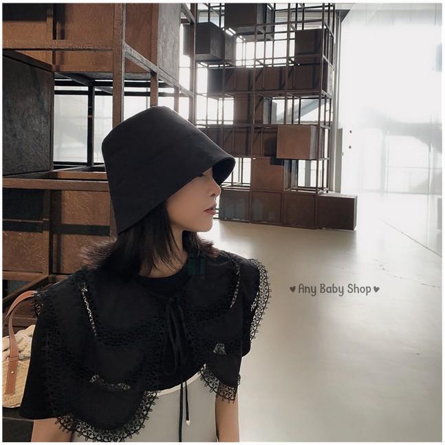 Mũ nón Bucket đen vành ngắn ,sụp như Hottrend Idol -có dây rút phía trong