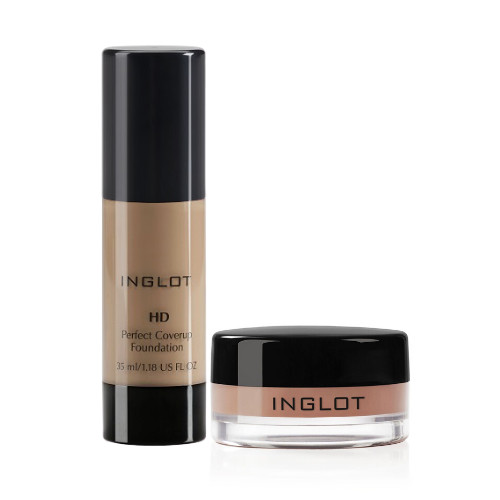 COMBO kem nền HD Perfect Coverup Foundation và kem che khuyết điểm Inglot Face Amc Cream Concealer