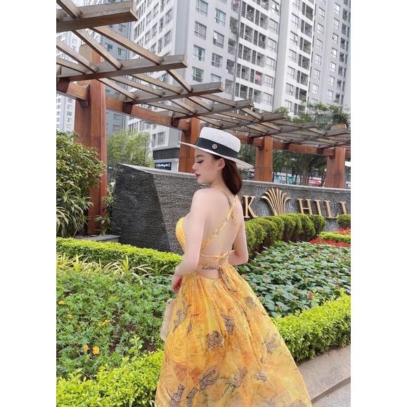 Váy Maxi Hoa Đan Dây Lưng Sexy Có Ảnh Thật Kèm Video