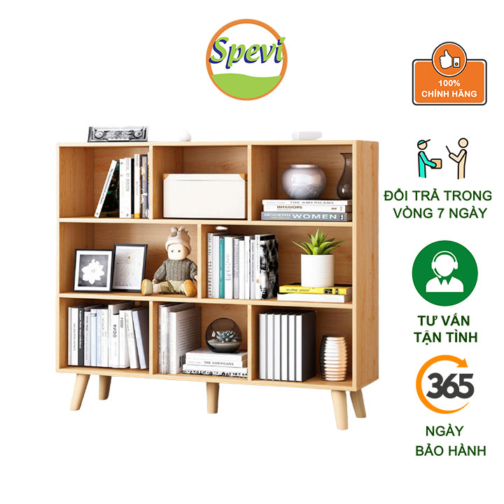 Tủ Kệ Sách Gỗ Đẹp Hiện Đại Đa Tầng FIVO Mã FB60 Chất Liệu Gỗ MDF Phủ Melamine Chống Thấm Bề Mặt, Dễ Dàng Lắp Ráp Có Kèm Tấm Lưng (Kích Thước 100x24x107cm)