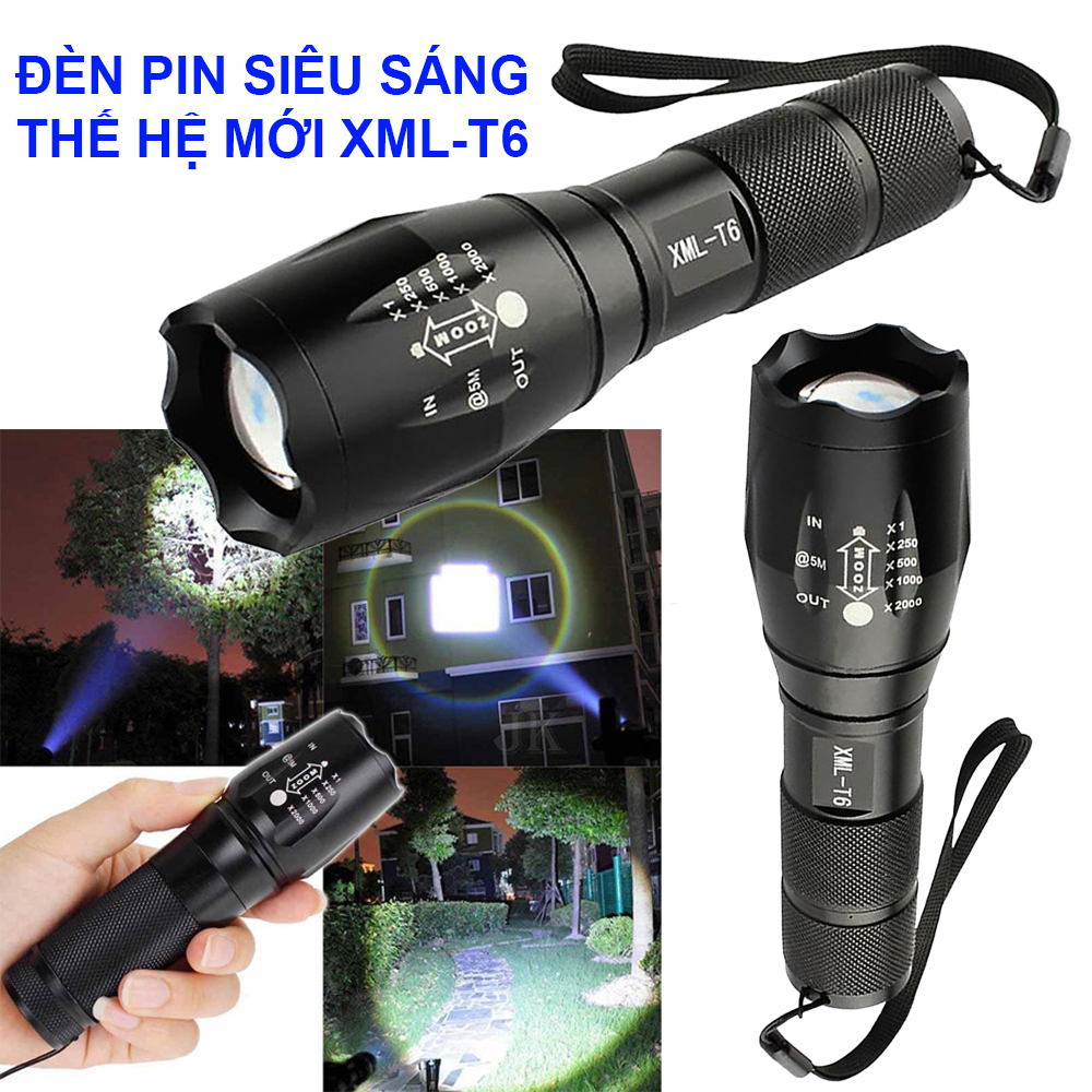 Đèn pin siêu sáng UltraFire XML-T6 chống nước Hàng Nhập Khẩu Chính Hãng Saigon Garden, thiết kế nhỏ gọn, tiện dụng, tầm chiếu sáng rộng