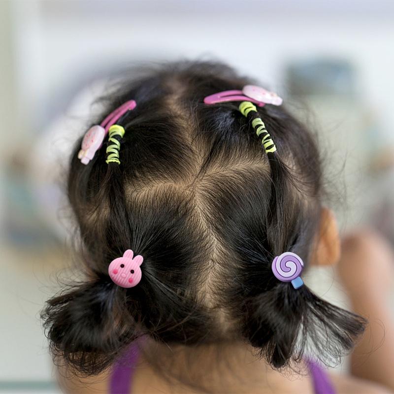Set 10 Dây Cột Tóc Hình Trái Cây/ Động Vật/ Động Vật Hoạt Hình Ngọt Ngào Thời Trang Cho Bé Gái