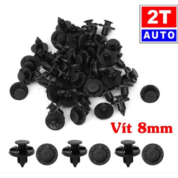 Bộ 10 đinh tán, chốt vít nở vit Nhựa 8mm Loại nẫy bấm chuyên dùng cho xe hơi ô tô - đường kính vít 8mm:  SKU:121