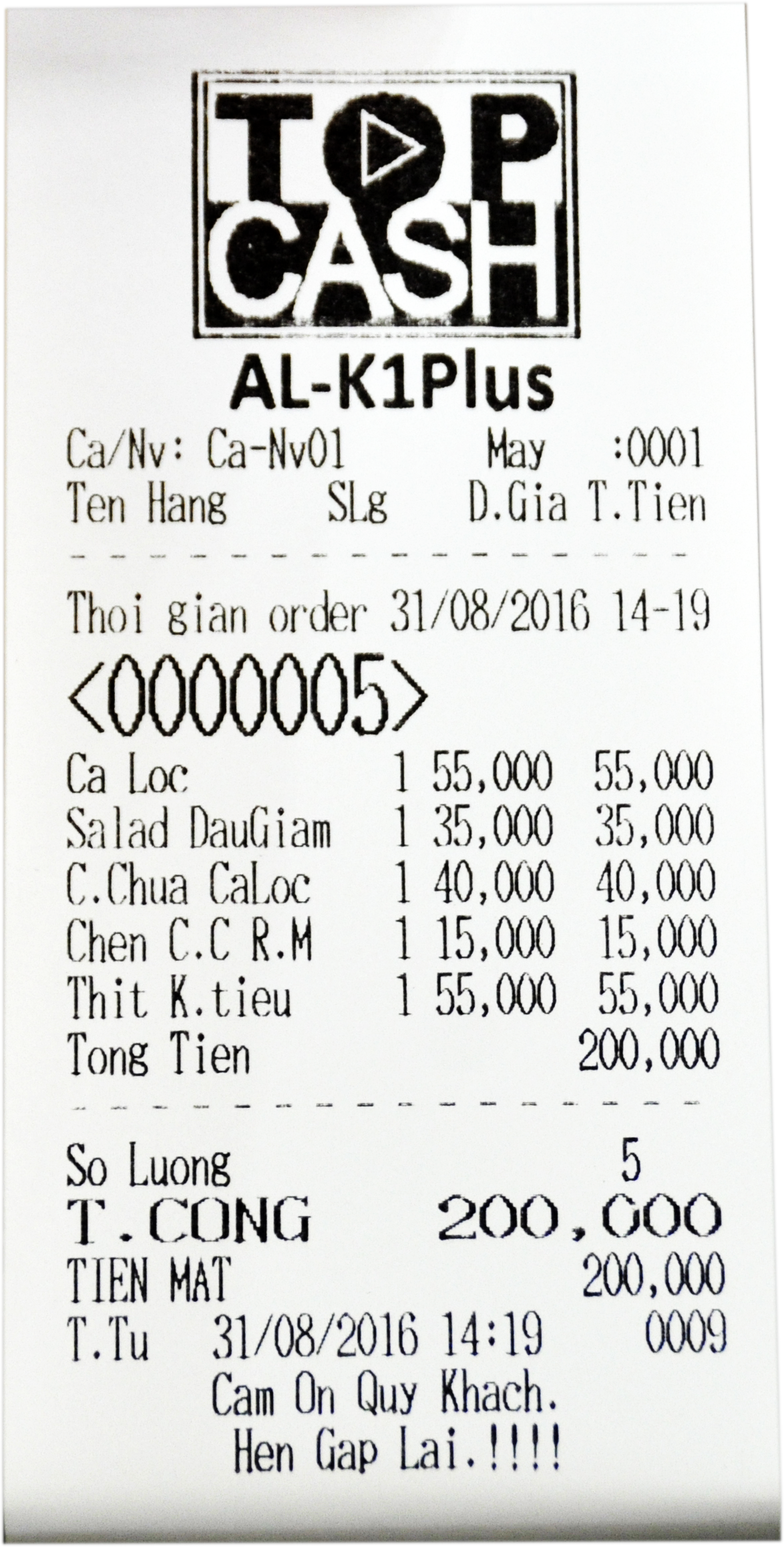 10 cuộn giấy in nhiệt, in bill, in hóa đơn TOPCASH K80mm phi 45mm dùng cho máy in nhiệt in hóa đơn, máy tính tiền. Hàng chính hãng