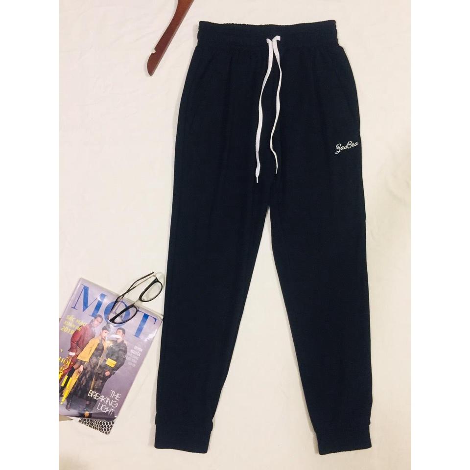 quần nỉ nữ cotton Jogger sport _ thêu chữ