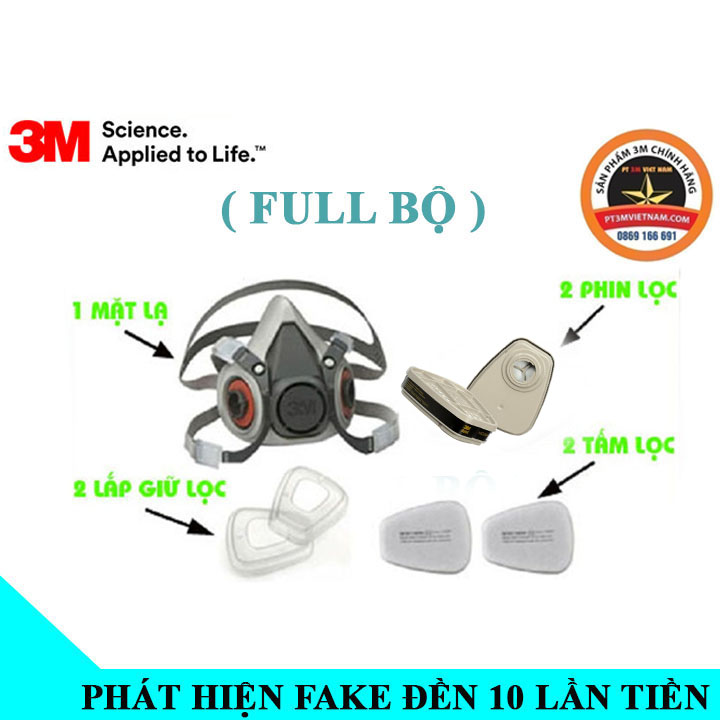 Trọn bộ mặt nạ phòng độc 3M 6200