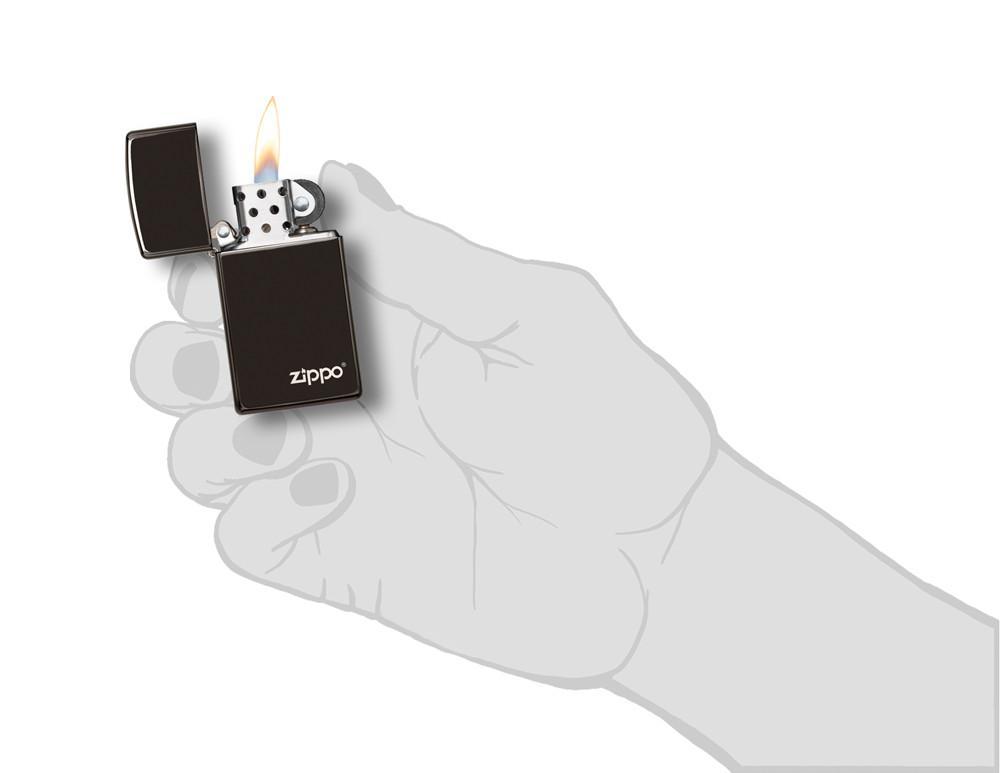 Bật Lửa Zippo Slim Ebony with Zippo Logo 28123ZL