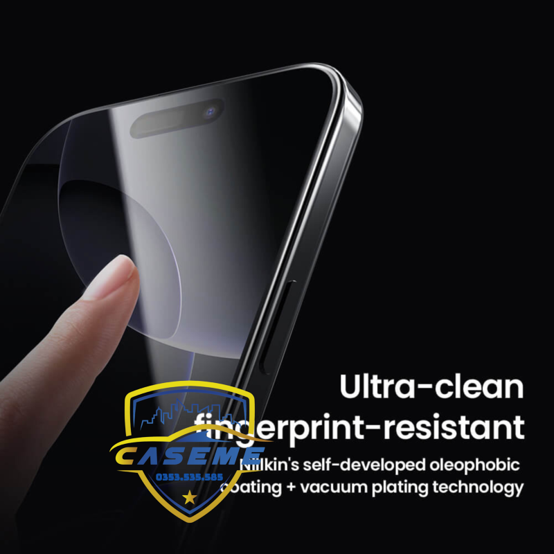 Kính cường lực cho iPhone 16 Pro Max, iPhone 16 Pro, iPhone 16 Plus, iPhone 16 hiệu NillkinAmazing CP+ Pro full màn hình, chống vân tay, chống vỡ, chống xước cao cấp - Hàng chính hãng