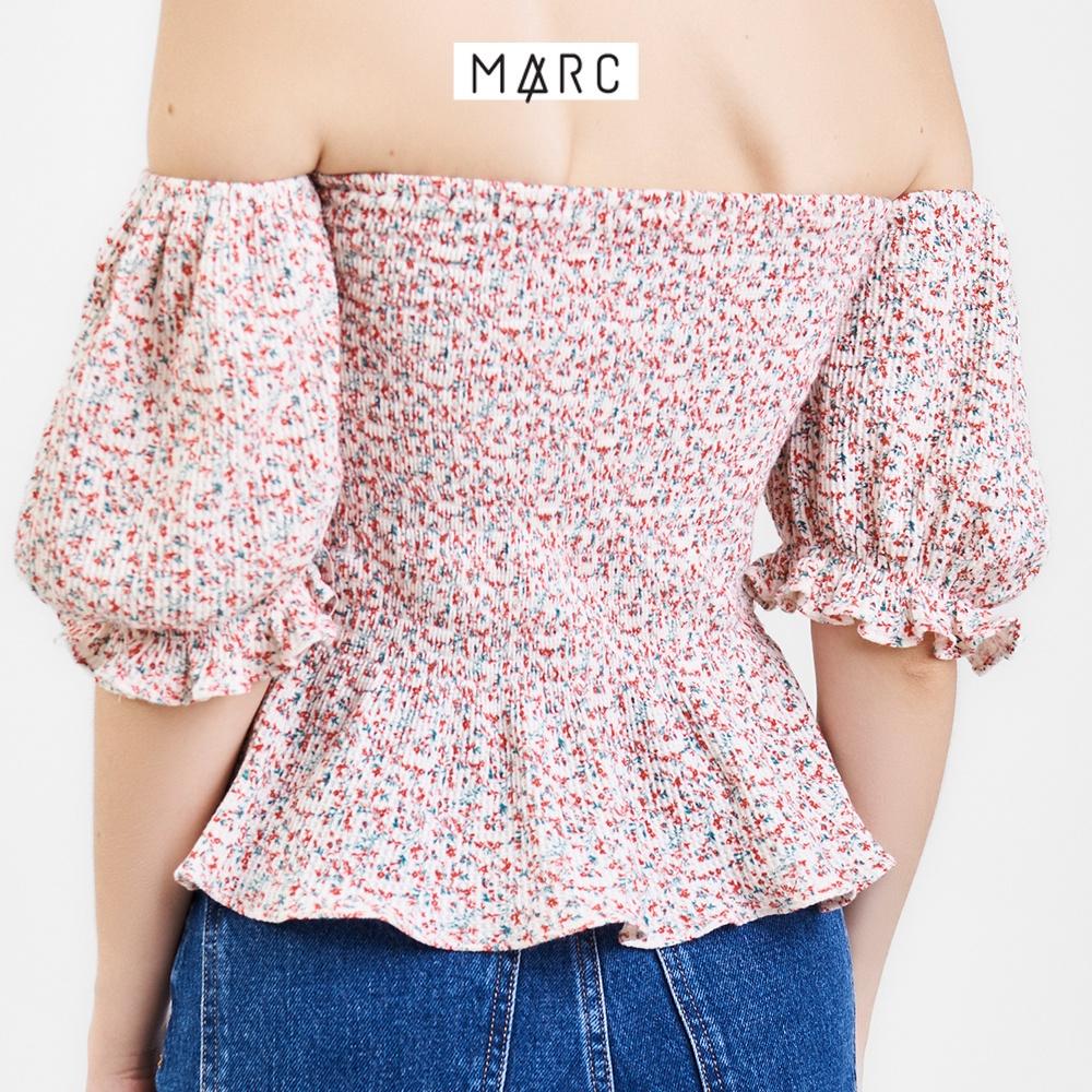 Áo trễ vai nữ MARC FASHION smocking hoa nhí CBVH060122