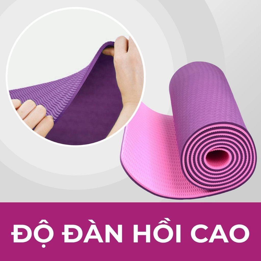 Thảm tập YOGA-Thảm tập Gym tập thể dục tpe 6mm 2 lớp cao cấp siêu êm, chống trơn trượt cực tốt, không mùi