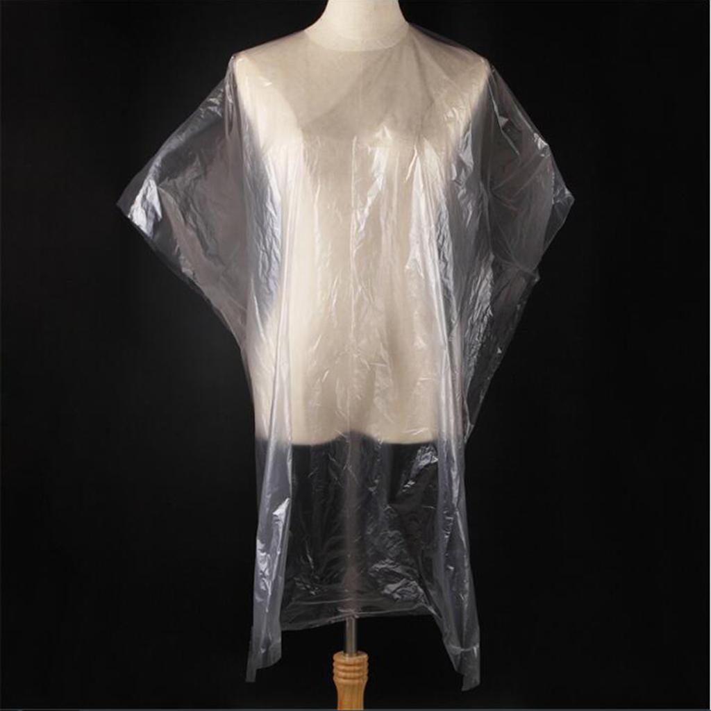 100 Pieces Disposable Hair Cutting Cape Gown Barber Shop Capes Gowns + Clips