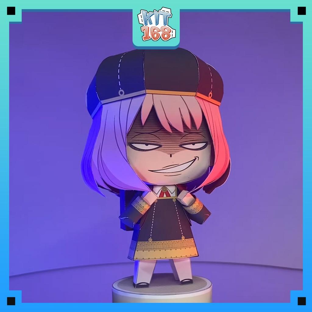 Mô hình giấy Anime Game Chibi Anya 5 biểu cảm - Spy x Family + kit hộp trang trí