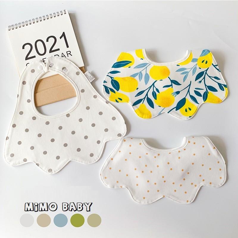 Set 3 yếm cổ hình dẻ quạt cotton mềm mại cho bé Mimo Baby YC07