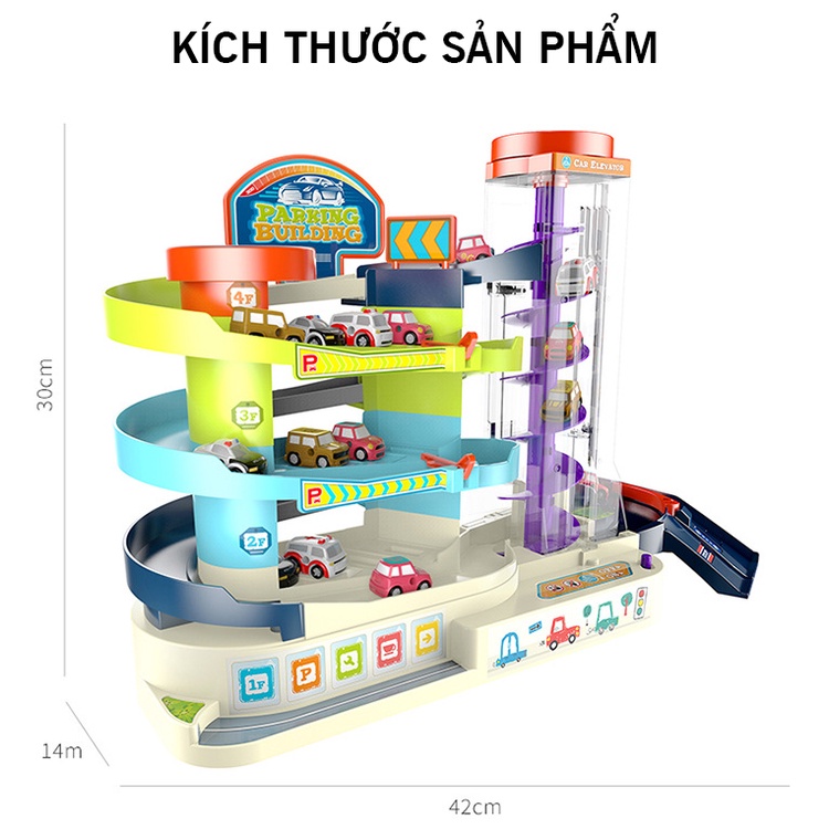 Đồ Chơi Bãi Đỗ Xe Oto Gara Có Nhạc Có Đèn Tự Động Cao Cấp Loại To Cho Bé Trai