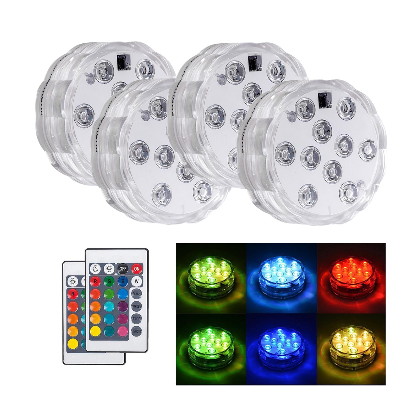Set 4 Đèn Led Chìm Gắn Dưới Nước Có Điều Khiển Từ Xa Rgb 16 Màu