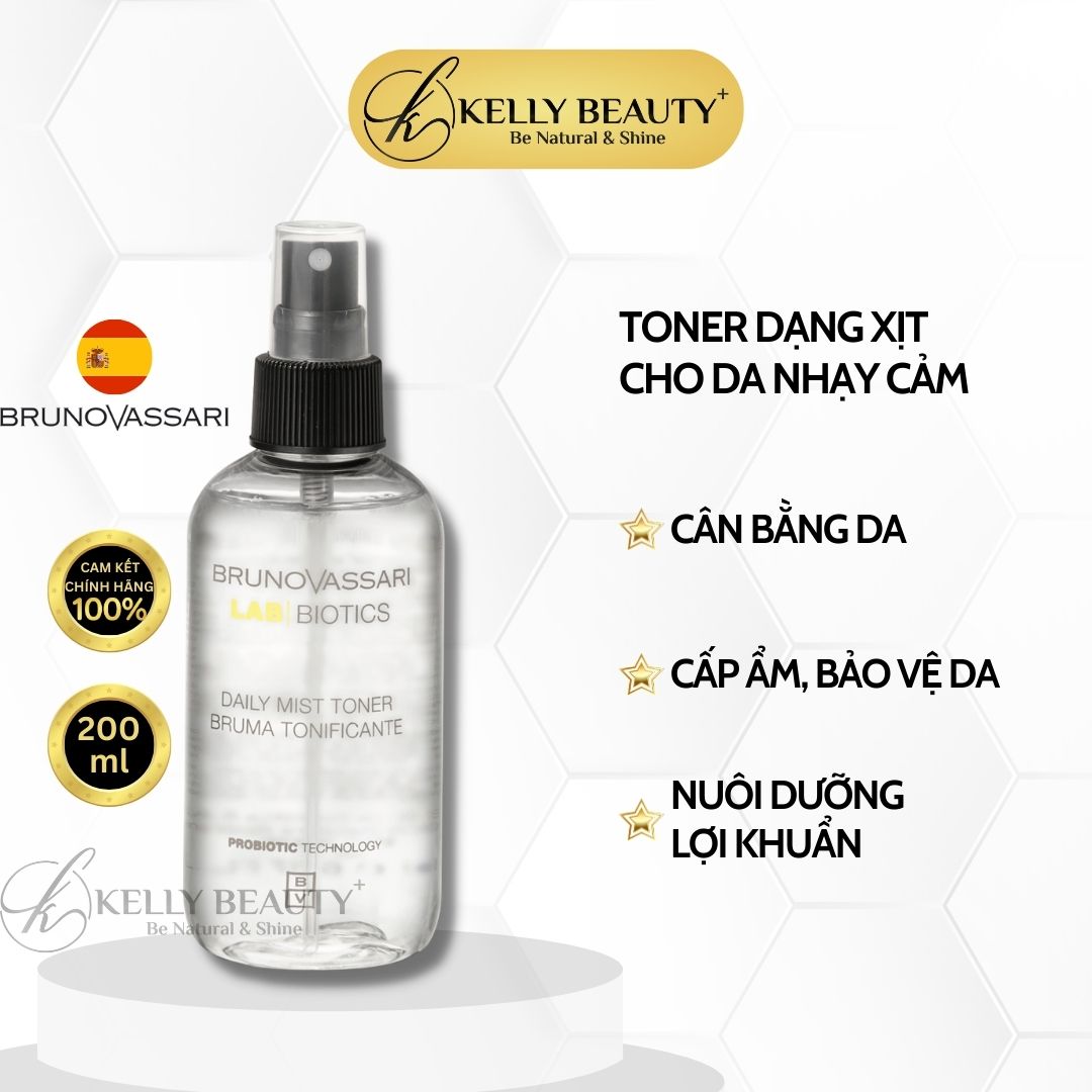 Xịt Dưỡng Cân Bằng Hệ Vi Sinh Da Bruno Vassari Lab Biotics Daily Mist Toner | Kelly Beauty