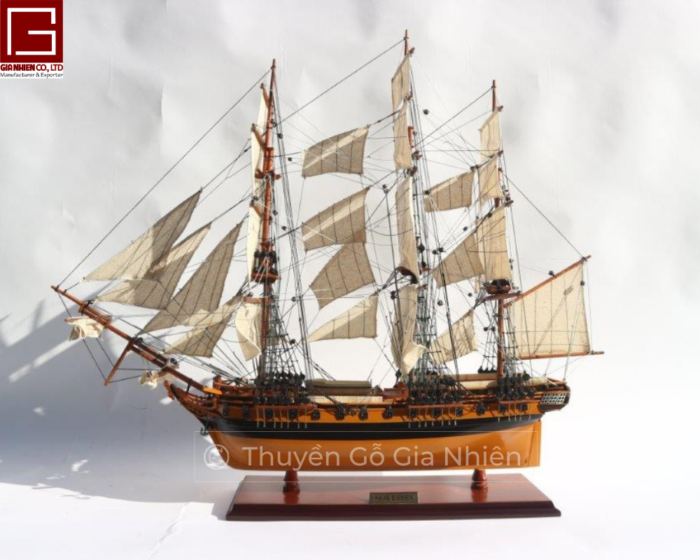Mô Hình Thuyền Gỗ Phong Thủy Dạng Thuyền Cổ HMS ESSEX Chính Hãng Hàng Xuất Khẩu Chất Lượng Cao