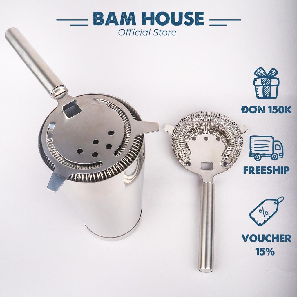 Dụng cụ lọc ngăn đá Strainer Bam House inox sáng bóng lò xò tháo rời cao cấp DS01