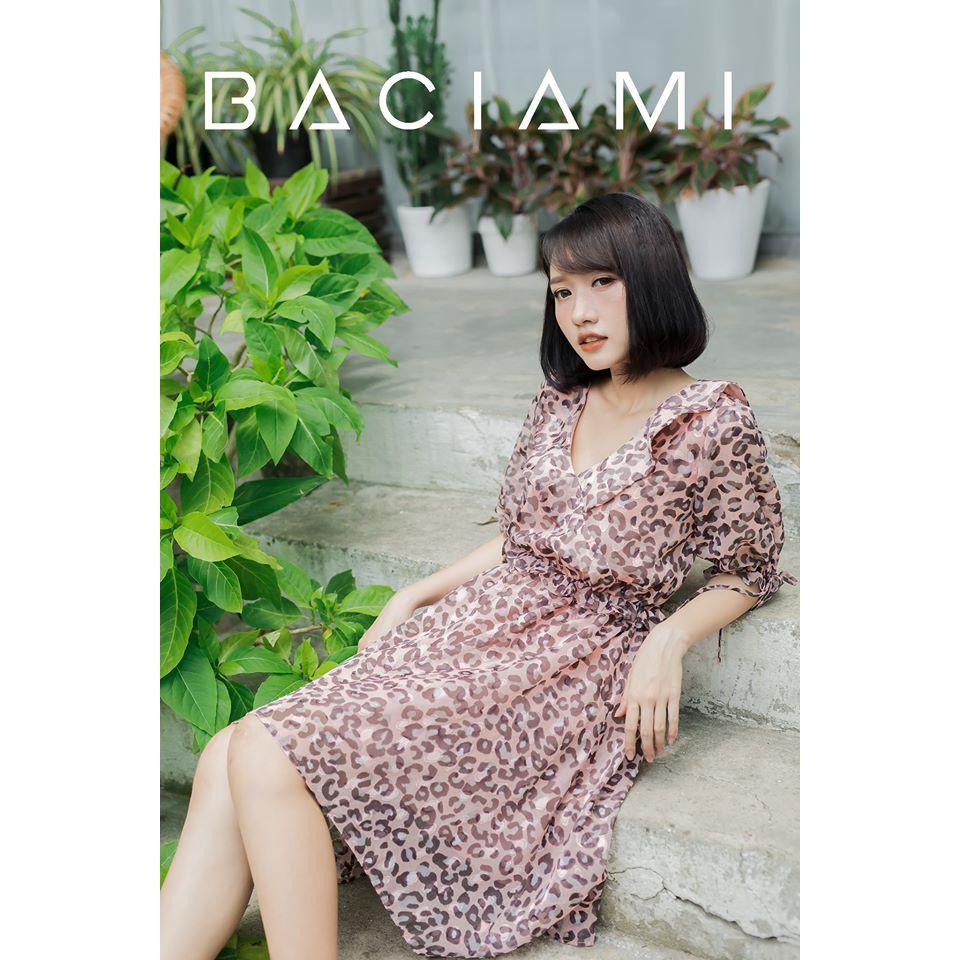 Hình ảnh Baciami-Đầm Hoa Beo Cổ Bèo Eo Thun