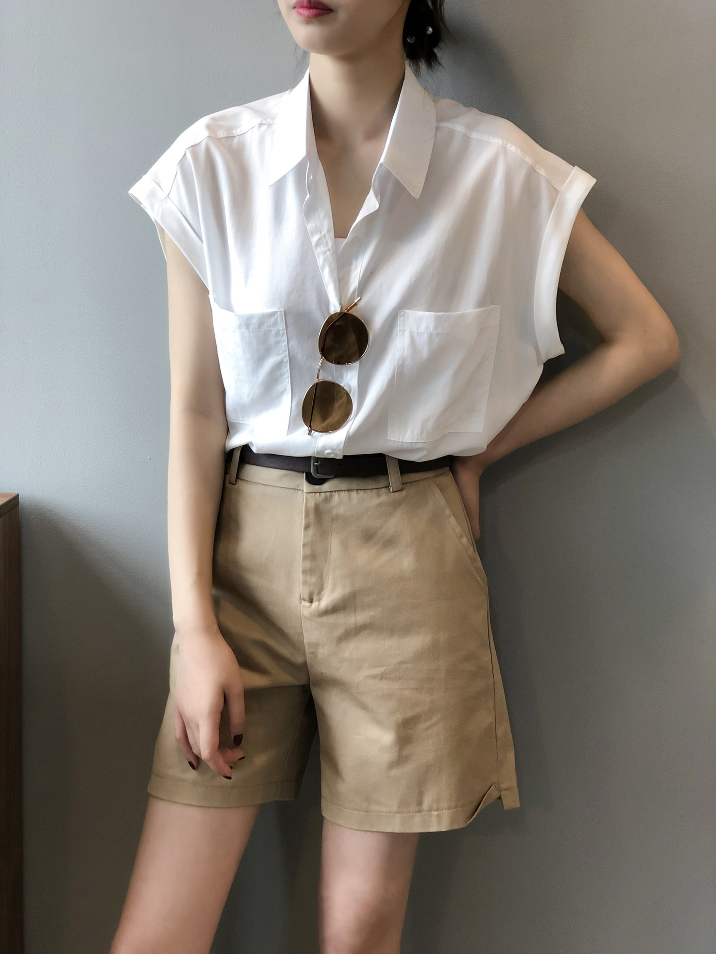 Áo sơ mi thô Linen nữ form rộng cổ bẻ 2 túi ngực trẻ trung LAHstore, thời trang hè thu 2022